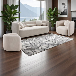 English Elm 3+1+1+1+1S, Boucle Sectional Sofa Set Overstuffed Modular Seating for Modern Living Room W2664S00124