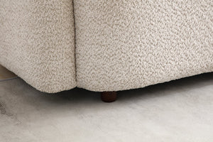 English Elm 3+1+1+1+1R, Boucle Fleece Sofa Deep Foam Seating Minimalist Beige for Modern Living W2664S00125