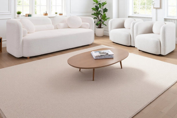 English Elm 3+1+1+1+1S, Japandi Cloud Sofa Set Boucle Upholstered Low Profile Living Room Seating W2664S00126
