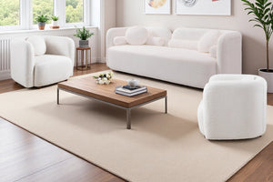 English Elm 2+1+1, Japandi Boucle Sofa Set Low Profile Cloud Cushions for Modern Living Room W2664S00128