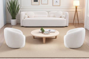 English Elm 2+1+1, Japandi Boucle Sofa Set Cloud Cushions Minimalist Living Room Apartment W2664S00129