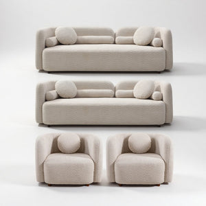 English Elm 3311, Oversized Boucle Sofa with Deep Sink-In Cushions for Modern Living Spaces W2664S00130