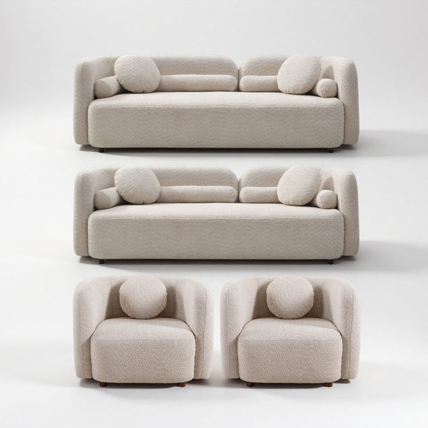 English Elm 3311, Oversized Boucle Sofa with Deep Sink-In Cushions for Modern Living Spaces W2664S00130