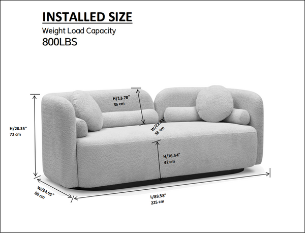 English Elm 3311, Oversized Boucle Sofa with Deep Sink-In Cushions for Modern Living Spaces W2664S00130
