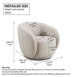 English Elm 2+1, Japandi Cloud Sofa Boucle Upholstered Low Profile Seating for Modern Living Rooms W2664S00137