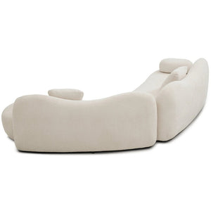 English Elm Modern Boucle Crescent Sectional Sofa with Sculptural Backrest for Living Spaces W2664S00139