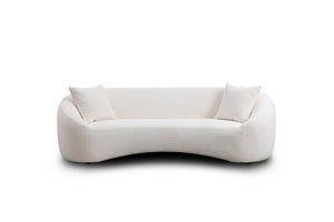 English Elm Modern Boucle Crescent Sectional Sofa with Sculptural Backrest for Living Spaces W2664S00139