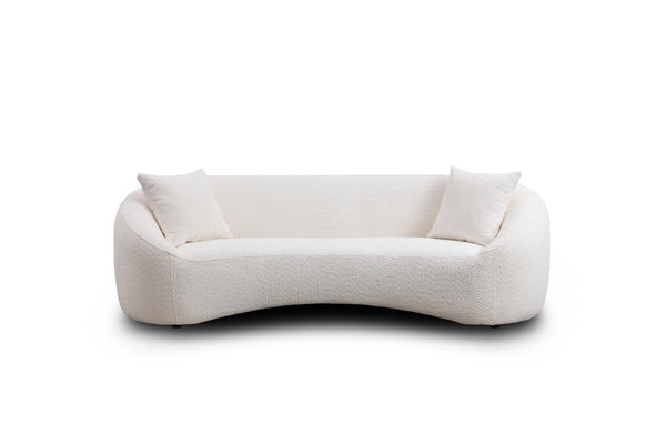 English Elm Modern Boucle Crescent Sectional Sofa with Sculptural Backrest for Living Spaces W2664S00139