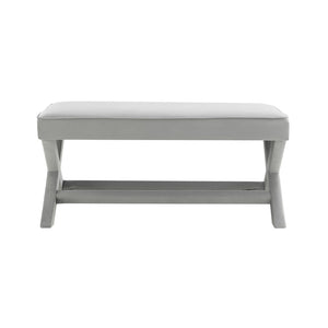 English Elm Comfort Velvet Upholstered Bench with X-frame Base Mid-century Bedroom Accent Seat W2671P441833