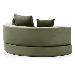 English Elm Convertible Corduroy Floor Sofa Foldable Foam Lounge Bed for Apartment Guest Room Green W2677P514026