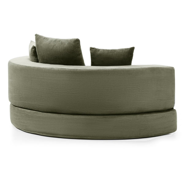 English Elm Convertible Corduroy Floor Sofa Foldable Foam Lounge Bed for Apartment Guest Room Green W2677P514026
