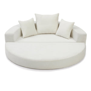 English Elm Convertible Corduroy Floor Sofa Foldable Foam Lounge Bed for Apartment Guest Room Beige W2677P514029