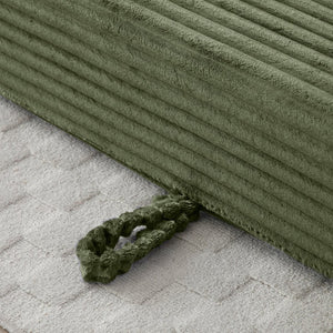 English Elm Memory Foam Corduroy Loveseat Folds Flat for Sleeping Frameless Floor Couch Green W2677P518910