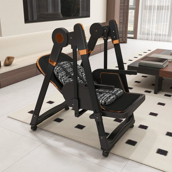 English Elm Convertible Baby High Chair Rocker with 5-point Harness Washable Pu Cover and 2-tier Tray W2699P490447