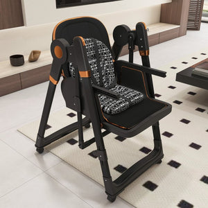 English Elm Convertible Baby High Chair Rocker with 5-point Harness Washable Pu Cover and 2-tier Tray W2699P490447