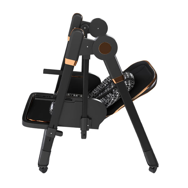 English Elm Convertible Baby High Chair Rocker with 5-point Harness Washable Pu Cover and 2-tier Tray W2699P490447