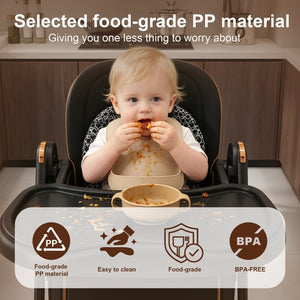 English Elm Convertible Baby High Chair Rocker with 5-point Harness Washable Pu Cover and 2-tier Tray W2699P490447