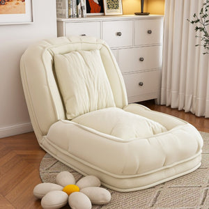 English Elm Upholstered Corduroy Floor Sofa Bed with 5 Reclining Positions for Relaxed Living Off White W2699P535457