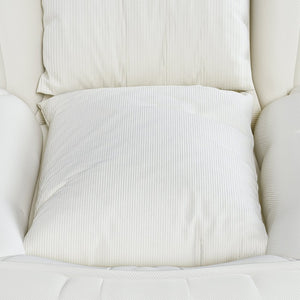 English Elm Upholstered Corduroy Floor Sofa Bed with 5 Reclining Positions for Relaxed Living Off White W2699P535457