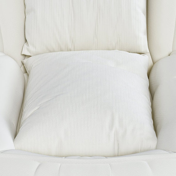 English Elm Upholstered Corduroy Floor Sofa Bed with 5 Reclining Positions for Relaxed Living Off White W2699P535457