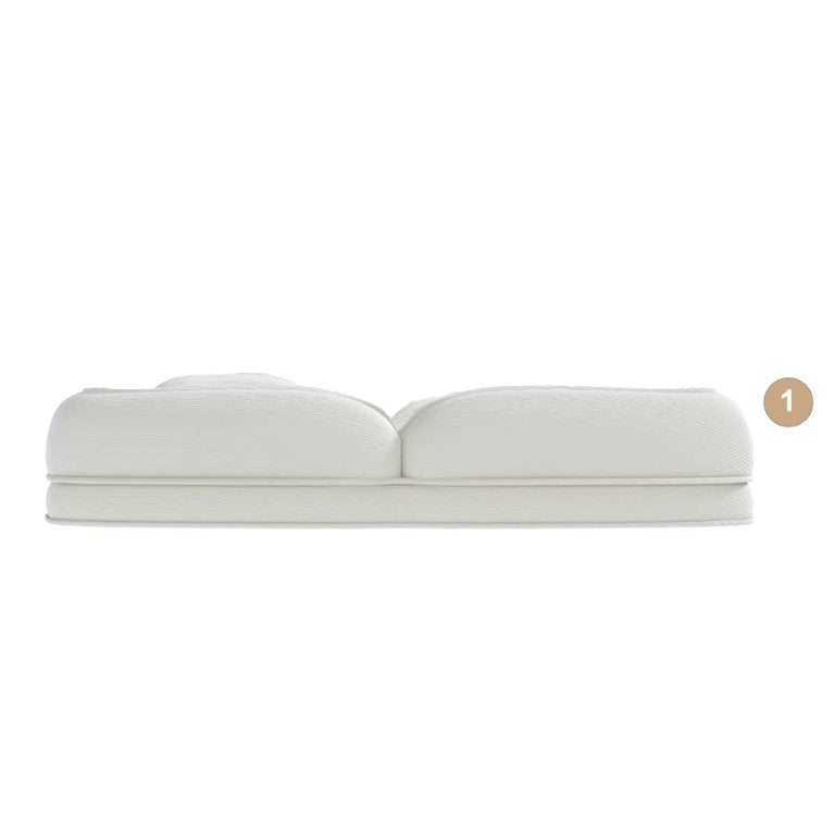 English Elm Upholstered Corduroy Floor Sofa Bed with 5 Reclining Positions for Relaxed Living Off White W2699P535457