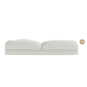 English Elm Upholstered Corduroy Floor Sofa Bed with 5 Reclining Positions for Relaxed Living Off White W2699P535457