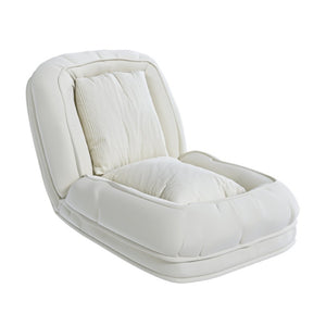 English Elm Upholstered Corduroy Floor Sofa Bed with 5 Reclining Positions for Relaxed Living Off White W2699P535457