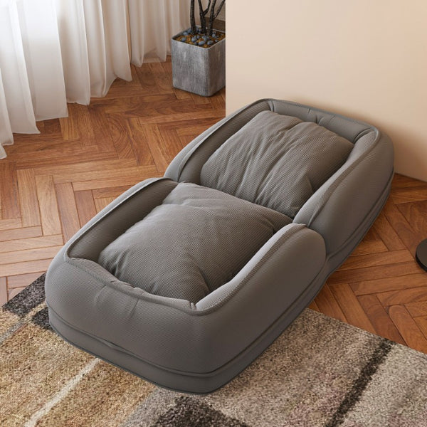 English Elm Upholstered Corduroy Floor Sofa Bed with 5 Reclining Positions for Relaxed Living Grey W2699P535458