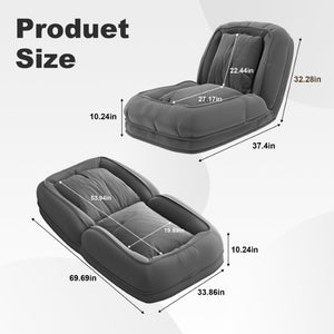 English Elm Upholstered Corduroy Floor Sofa Bed with 5 Reclining Positions for Relaxed Living Grey W2699P535458