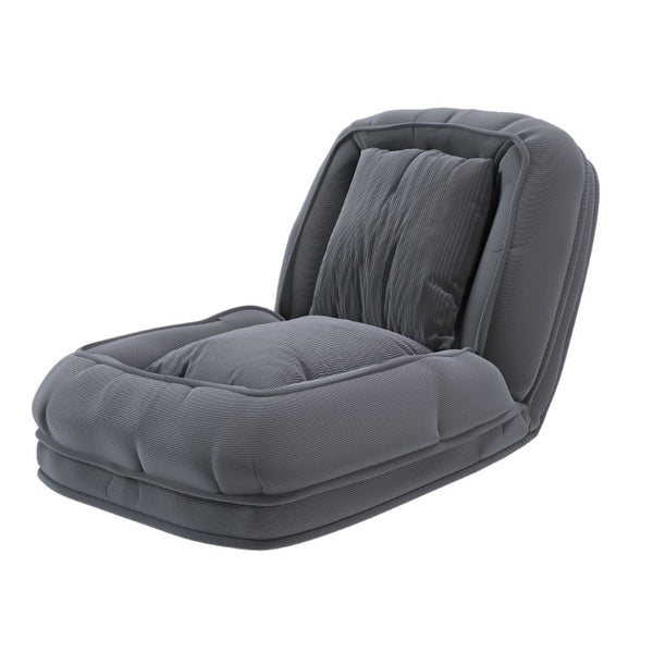 English Elm Upholstered Corduroy Floor Sofa Bed with 5 Reclining Positions for Relaxed Living Grey W2699P535458