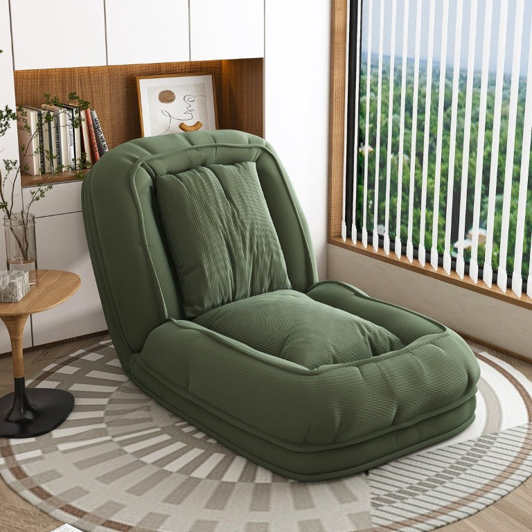 English Elm Upholstered Corduroy Foldable Sofa Bed with 5 Reclining Positions for Cozy Lounging W2699P535459