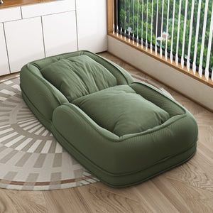 English Elm Upholstered Corduroy Foldable Sofa Bed with 5 Reclining Positions for Cozy Lounging W2699P535459