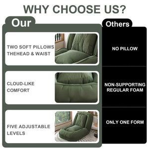 English Elm Upholstered Corduroy Foldable Sofa Bed with 5 Reclining Positions for Cozy Lounging W2699P535459