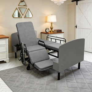 English Elm 3-in-1 Convertible Nursing Bed with German Okin Motors Heavy Duty Elderly Care W2699S00114