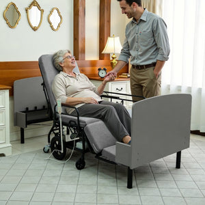 English Elm 3-in-1 Convertible Nursing Bed with German Okin Motors Heavy Duty Elderly Care W2699S00114