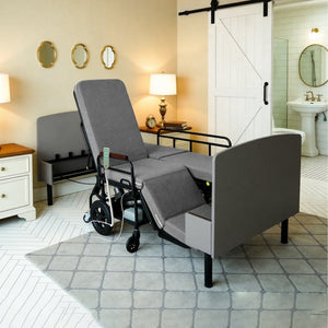English Elm 3-in-1 Convertible Nursing Bed with German Okin Motors Heavy Duty Elderly Care W2699S00114