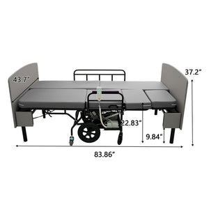 English Elm 3-in-1 Convertible Nursing Bed with German Okin Motors Heavy Duty Elderly Care W2699S00114