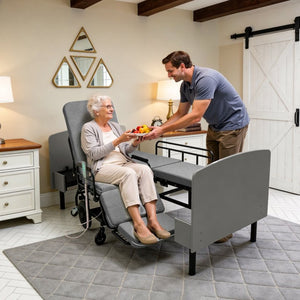 English Elm 3-in-1 Convertible Nursing Bed with German Okin Motors Heavy Duty Elderly Care W2699S00114