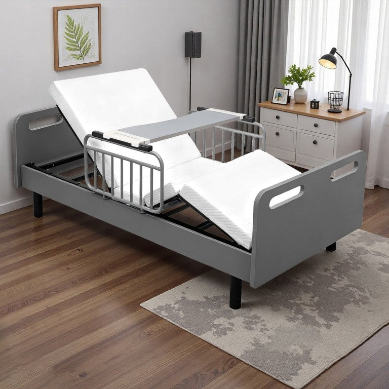 English Elm Electric Adjustable Home Care Bed with Silent OKIN Motor Memory Foam Mattress W2699S00130