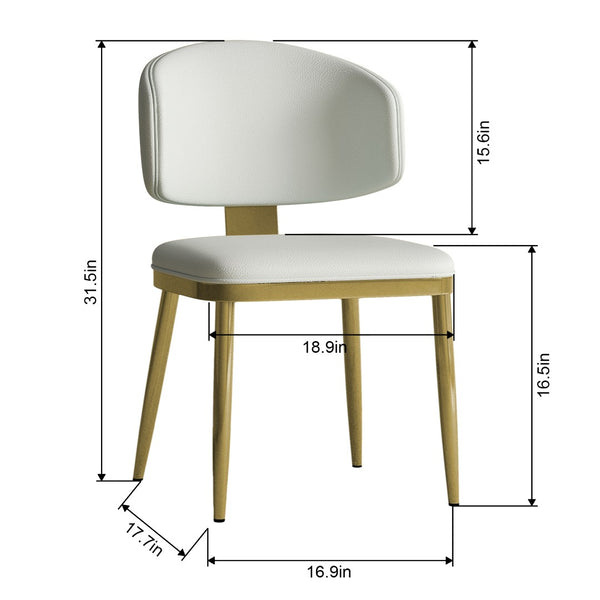 English Elm Dining Chairs Set of 2 Pu Leather Carbon Steel Frame Modern Kitchen Seating W2700P352197