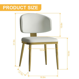 English Elm Dining Chairs Set of 2 Pu Leather Carbon Steel Frame Modern Kitchen Seating W2700P352197