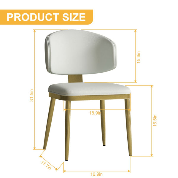 English Elm Dining Chairs Set of 2 Pu Leather Carbon Steel Frame Modern Kitchen Seating W2700P352197