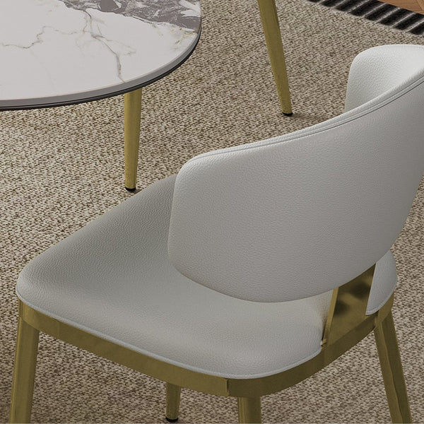 English Elm Dining Chairs Set of 2 Pu Leather Carbon Steel Frame Modern Kitchen Seating W2700P352197