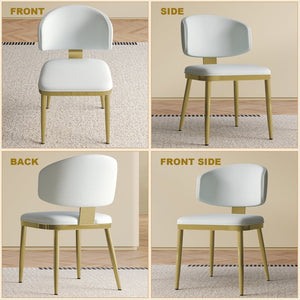 English Elm Dining Chairs Set of 2 Pu Leather Carbon Steel Frame Modern Kitchen Seating W2700P352197