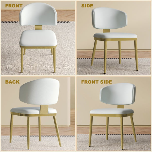 English Elm Dining Chairs Set of 2 Pu Leather Carbon Steel Frame Modern Kitchen Seating W2700P352197