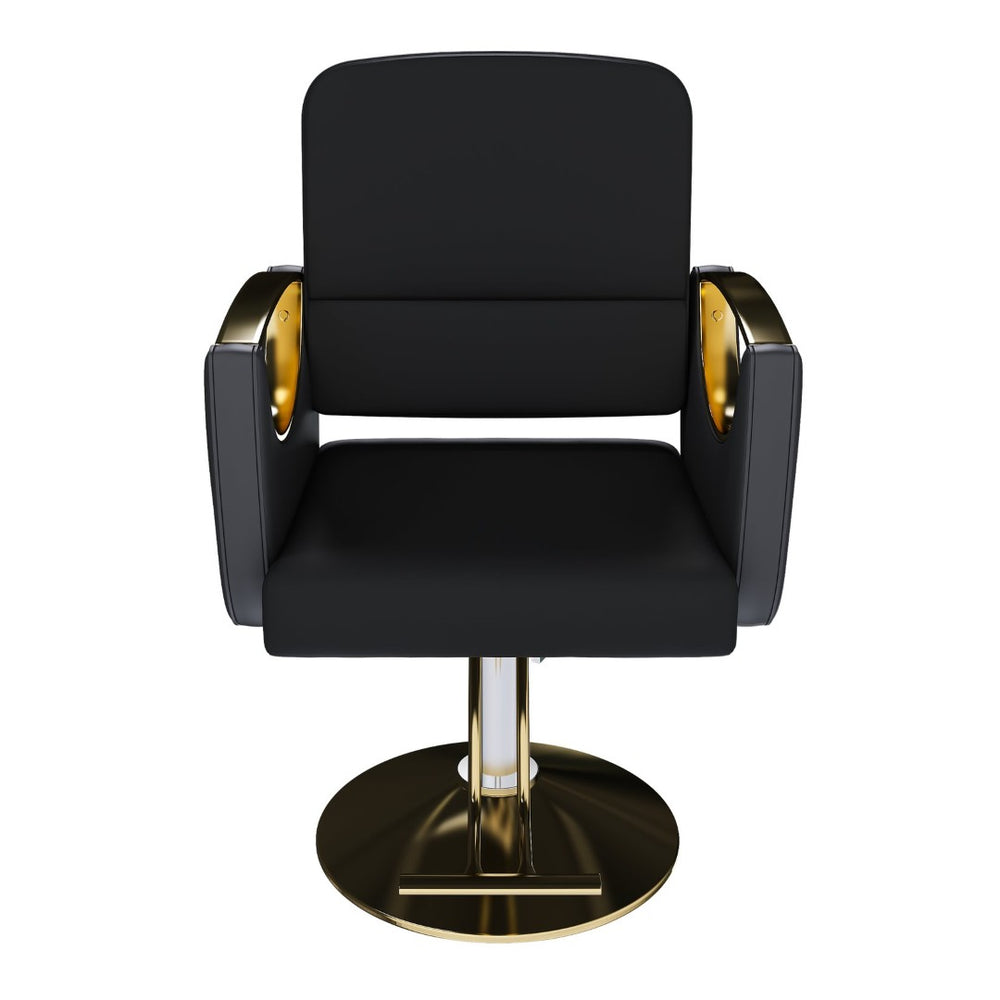 English Elm Hydraulic Salon Chair Swivel Barber Seat with Foot Pump and Pu Leather Cushion W2700P410957