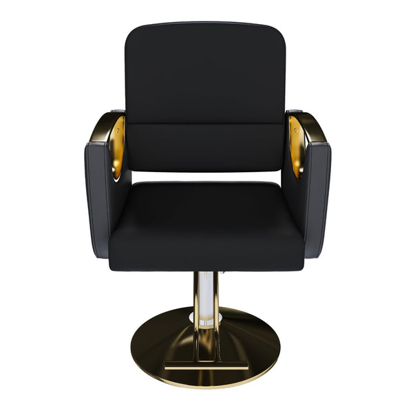 English Elm Hydraulic Salon Chair Swivel Barber Seat with Foot Pump and Pu Leather Cushion W2700P410957