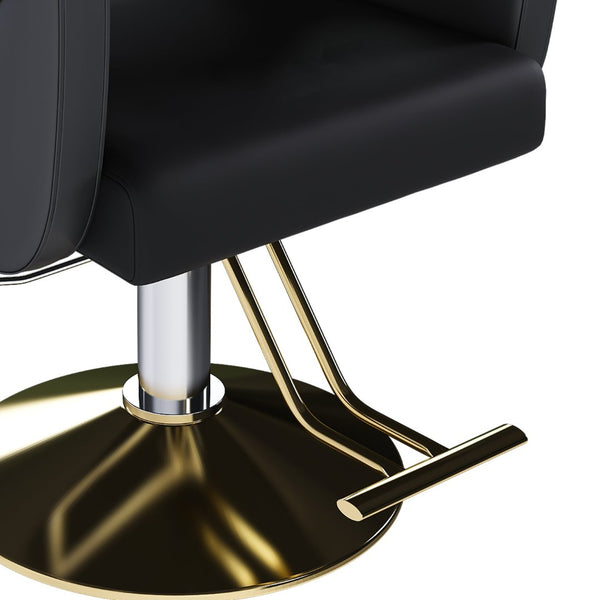 English Elm Hydraulic Salon Chair Swivel Barber Seat with Foot Pump and Pu Leather Cushion W2700P410957