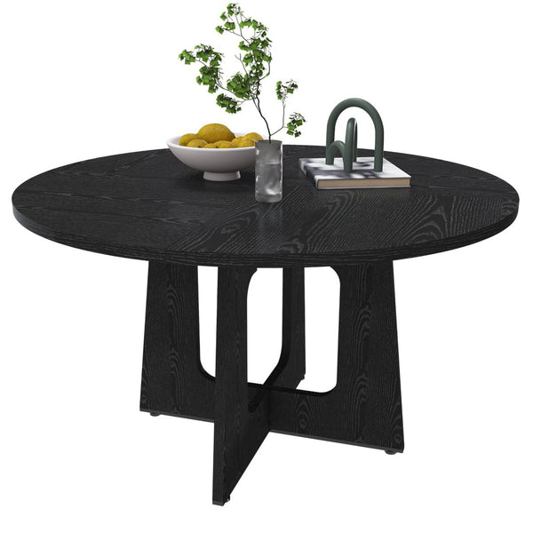 English Elm Spiced Farmhouse Round Dining Table Seats Four Wood Grain Mdf Top Scratch Resistant W2700P480797