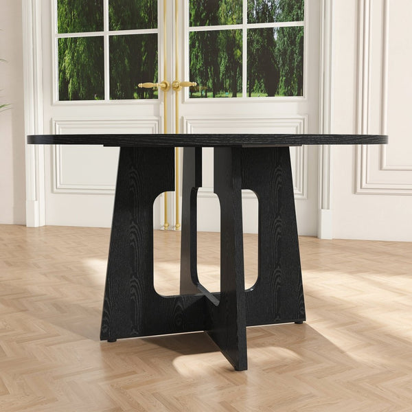 English Elm Spiced Farmhouse Round Dining Table Seats Four Wood Grain Mdf Top Scratch Resistant W2700P480797